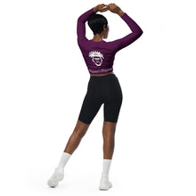 Load image into Gallery viewer, Purple long-sleeve crop top
