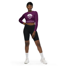 Load image into Gallery viewer, Purple long-sleeve crop top

